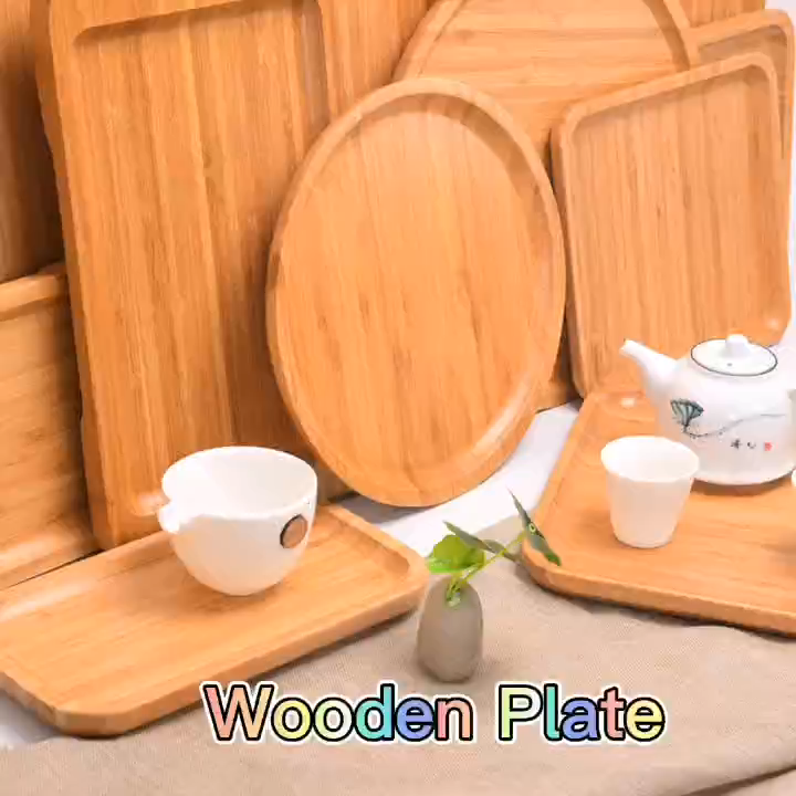 Wholesale high quality disposable biodegradable  natural wooden plate dish1