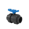 Plastic Double Union Ball Valve: Sizes 1/2\" to 4\", Blue Handle, PVC/UPVC Valve1