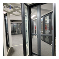Aluminium Frame Fire Rated Double Swing Door with Glass for Family Use1