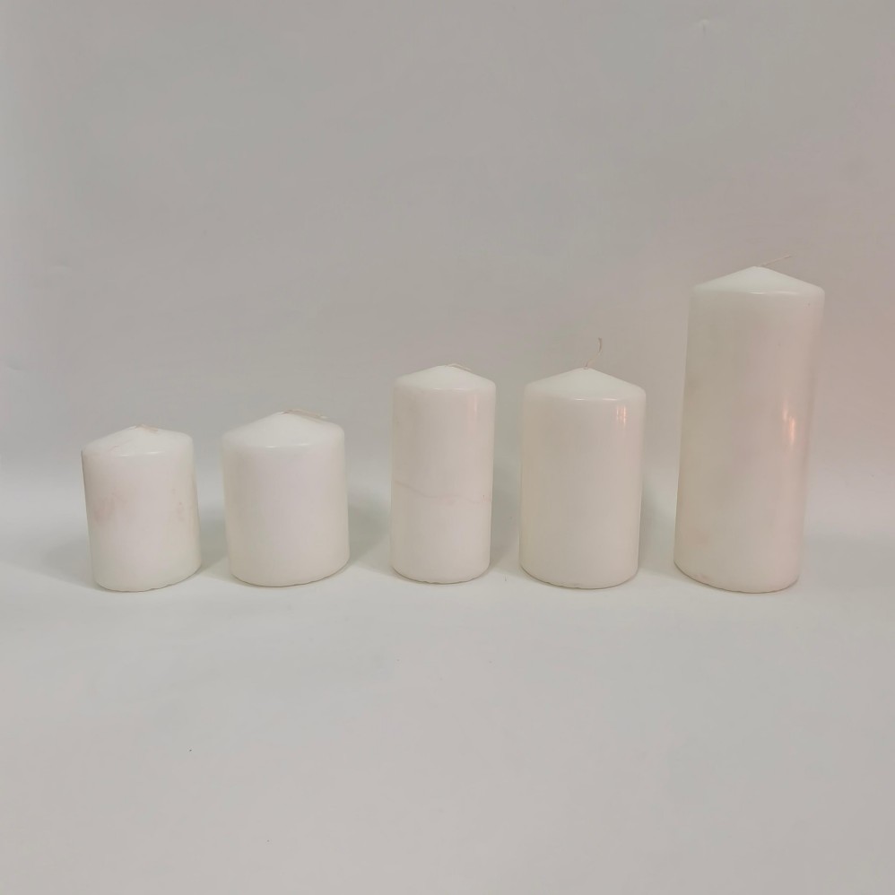 White pillar candle pressed making glass jar pillar candle 7 days religious candle