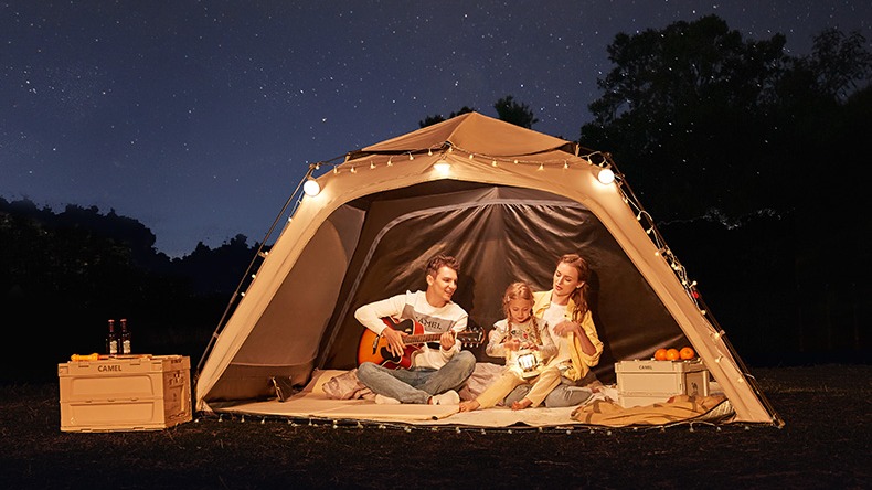 Camelo 5 pessoas Solshade Automática Tenda de abertura rápida Tarpo à prova d&#39;água Tentada de glamping respirável1