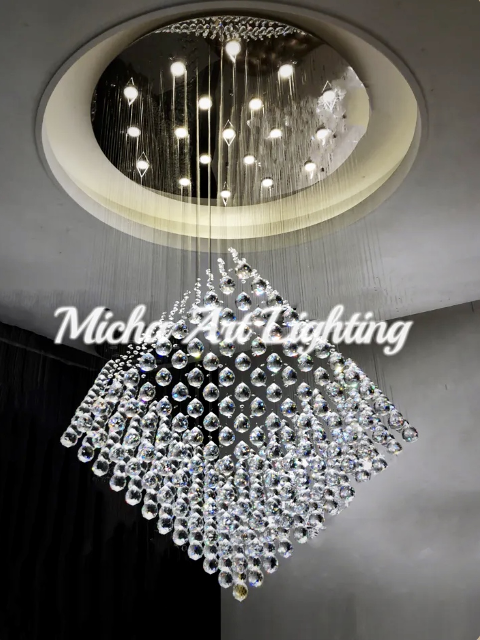 Crystal beads ceiling light