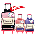 Custom Print Blue Rolling Backpacks for Kids - Durable Rucksack with Wheels for Girls1