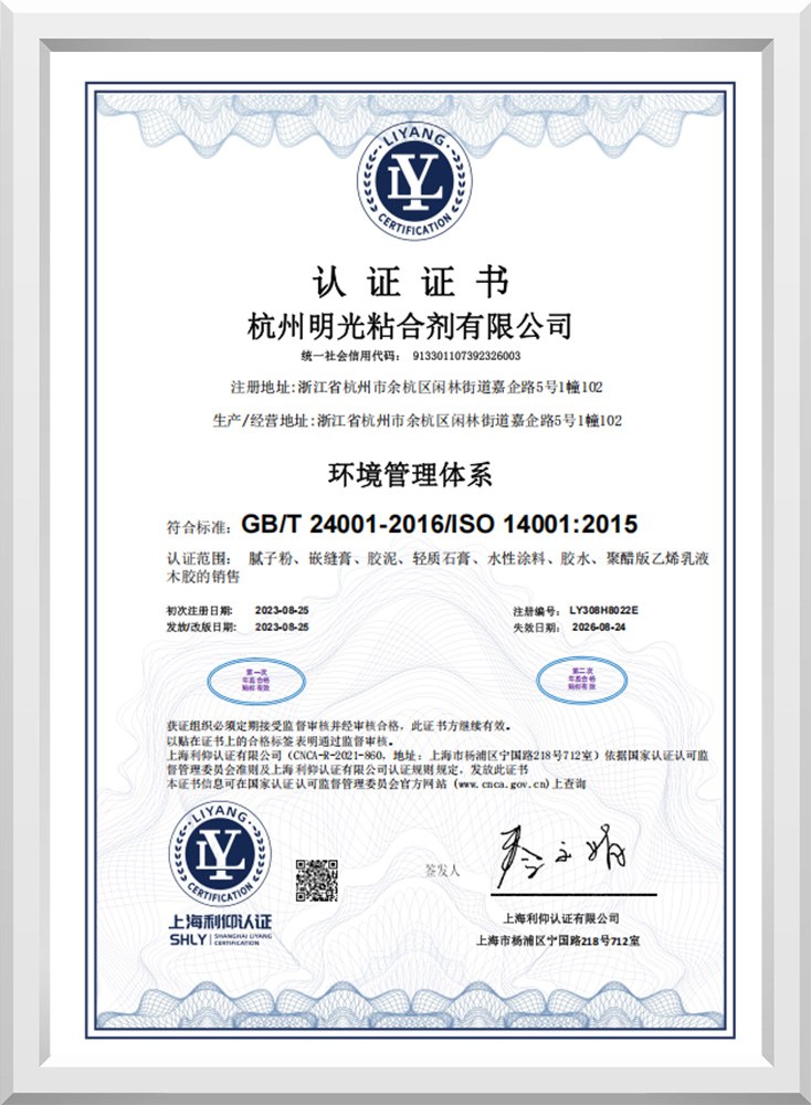 Environmental Management System Certificate