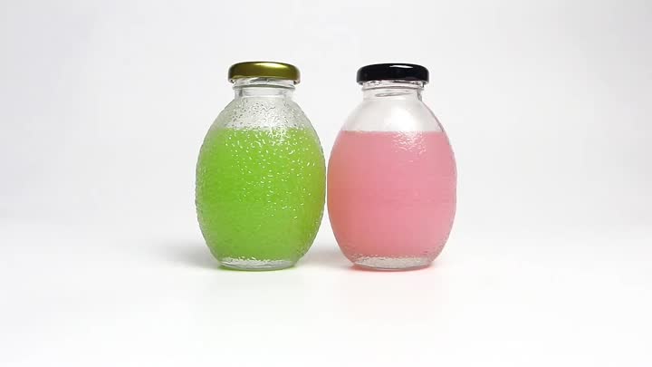 Botella de jugo de vidrio de 250 ml