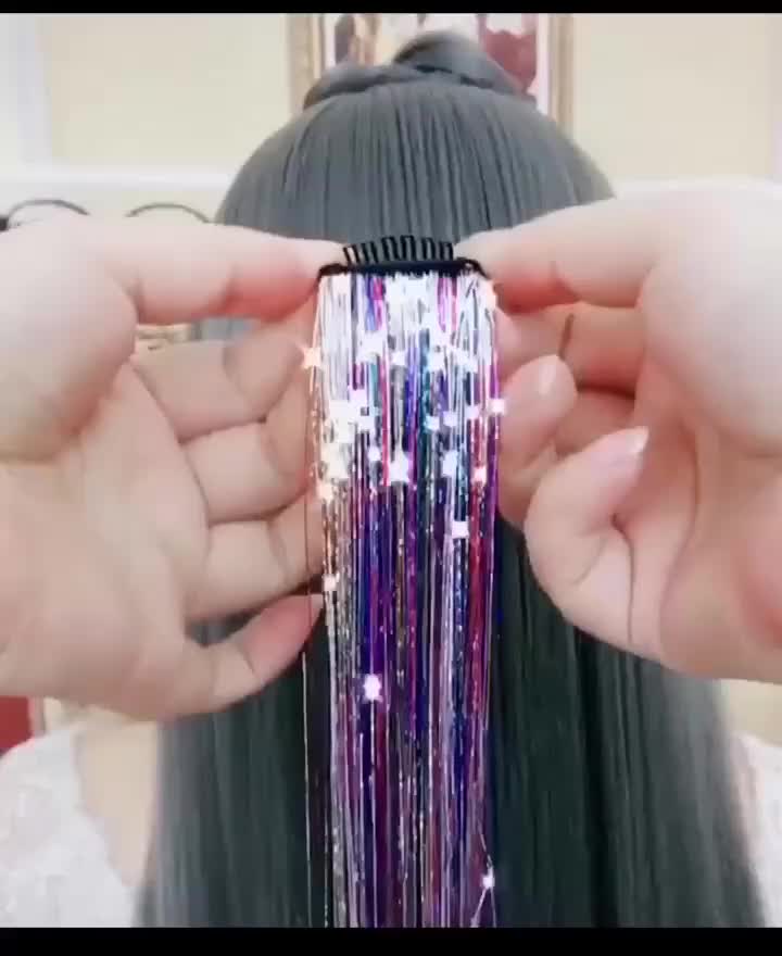 Tinsel para el cabello con brillo