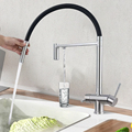 Black Pull-Down Kitchen Mixer Tap with Drinking Water Filter1