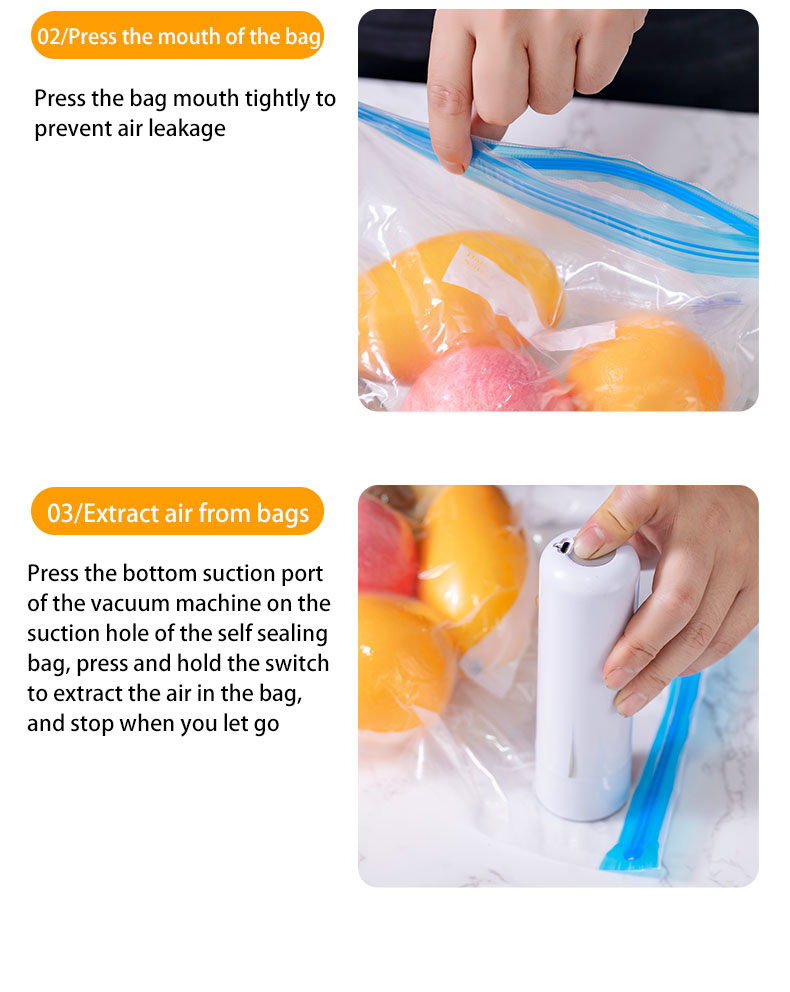 Uppladdningsbar Handy Vacuum Sealer mini plastpåse tätningsmaskin Handhållen Mini Home Vacuum Food Sealer