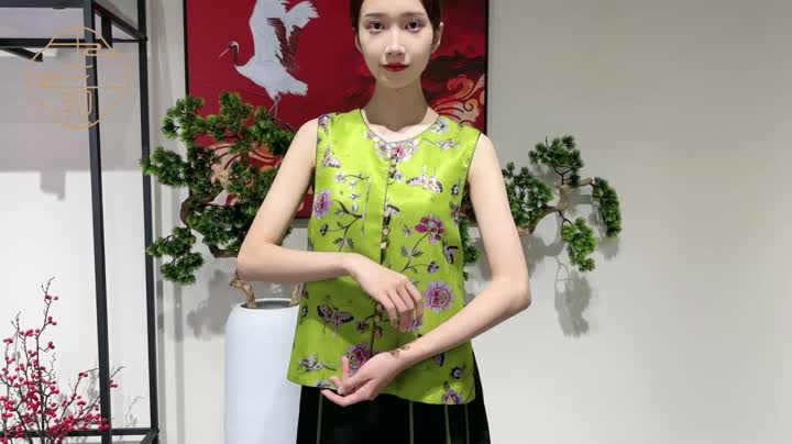 chaleco de doble pecho verde