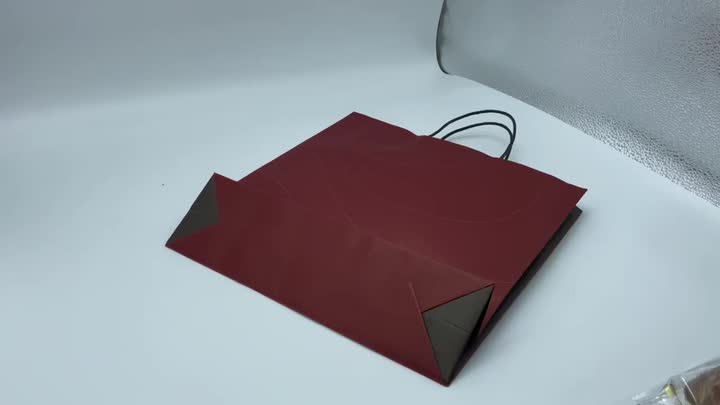 custom red kraft paper shopping bag