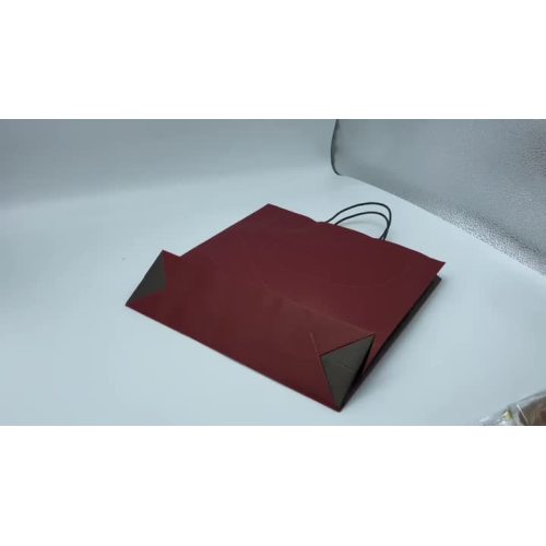 Benutzerdefinierte rote Kraftpapier -Einkaufstasche
