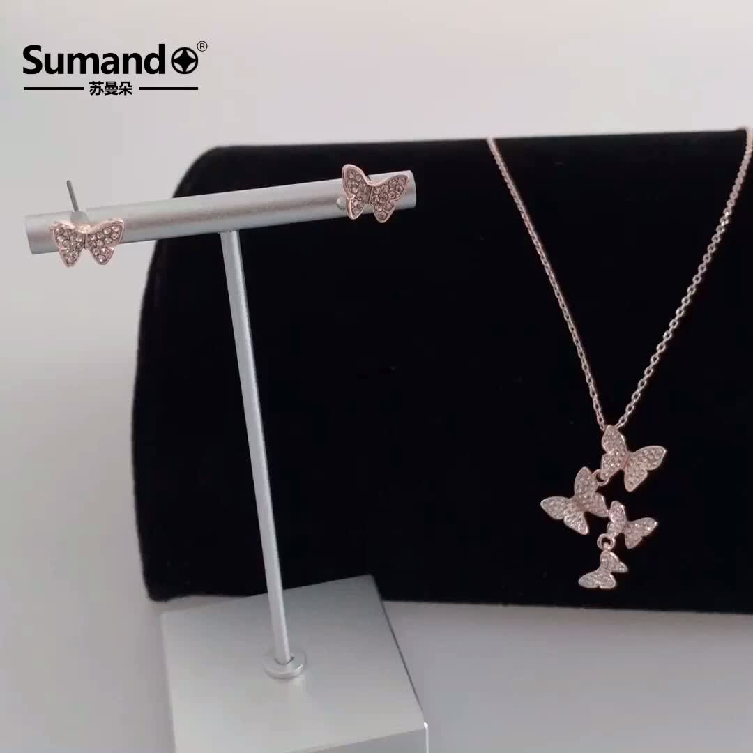 Hot Sale New Chegada Mulheres Rose Gold Butterfly Colar Pinging1