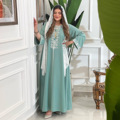 2023 مدل جدید جیلباب گلدوزی یکرنگ اسلیمی زنانه بلند خمار نماز حجاب عبای لباس عمده Maxi1