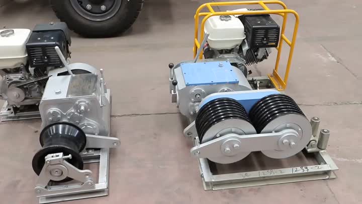 Motorized cable pulling winch