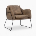 Nordic Designer Luxury Fabric Lounge Chair - Soft Vintage Light Brown1