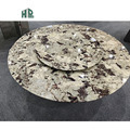Polished Marble Dining Table with Metal Legs1