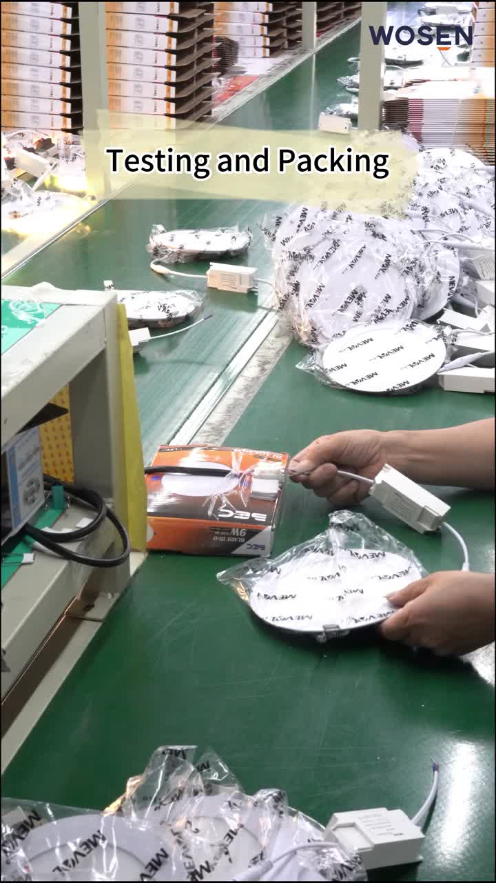 WOSEN employees are packaging and testing lamps