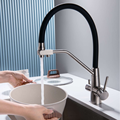 Black Goose Neck Multifunctional Kitchen Mixer with Filter1