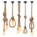 Hemp Rope Chandelier: Vintage Pendant Light Retro Loft Industrial E27 Ceiling Lamp1