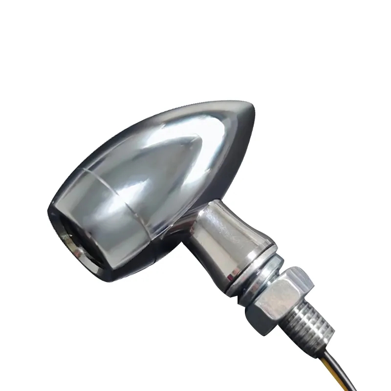 E-kupitishwa mpya ya kuzuia maji ya maji ya chrome mini risasi pikipiki blinker kugeuza ishara kiashiria cha nyuma