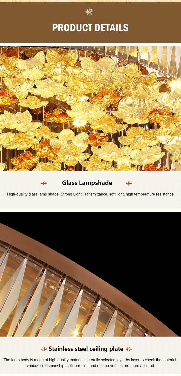 G-Lights Lámpara colgante de araña de cristal redonda decorativa para interiores de buena calidad para sala de estar