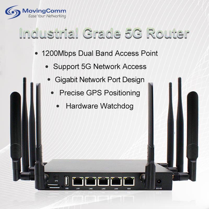 China Best 5G Industrial WiFi Router mit Multi -SIM -Karten -Karten -Slot -Antenne 4 LAN 1 WAN Wireless 5G USB -Modem VPN Router1