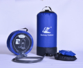 Blue PVC Pressure Shower: Solar-Heated Camping Shower with Foot Pump for Outdoor Activities1