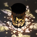 Portable LED Solar Garden Light - Butterfly Rose Flower Hollow Pattern1