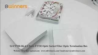 SJ-FTTH-SK-6 2 Ports FTTH Optic Socket/Fiber Optic Termination Box  with SC/APC Adapter