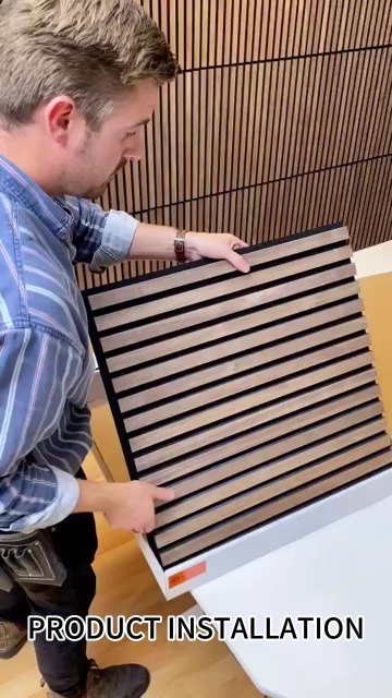 Soundproof Board Factory Polyester Fiber Wood Surface Slat Acoustic Wall Panels1