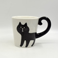 Custom Printed Black Cat Shape Ceramic Coffee Mug1