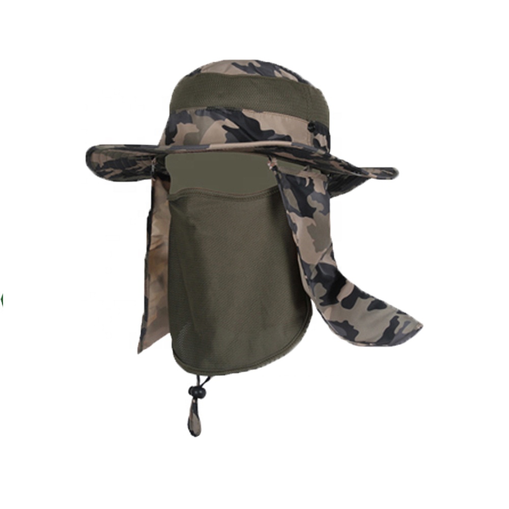 Design personalizzato camuffage giungla a caccia di attivi esterni per la protezione solare per la protezione da pesca dei cappelli camo digitali per Men1