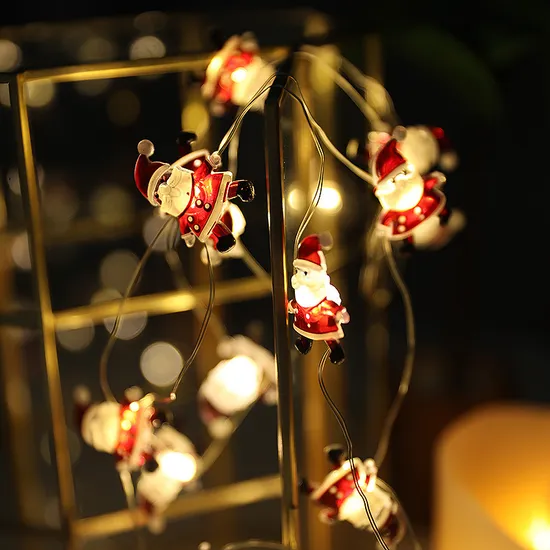 Luzes festivas de corda de fio de cobre Papai Noel para Holiday Magic1