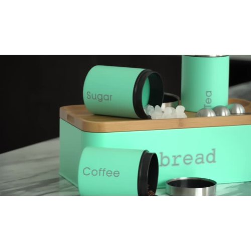 green powder coating bread container