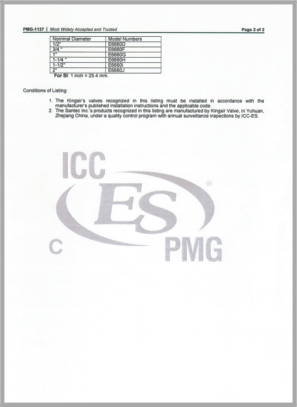 ICC-ES PMG Listing