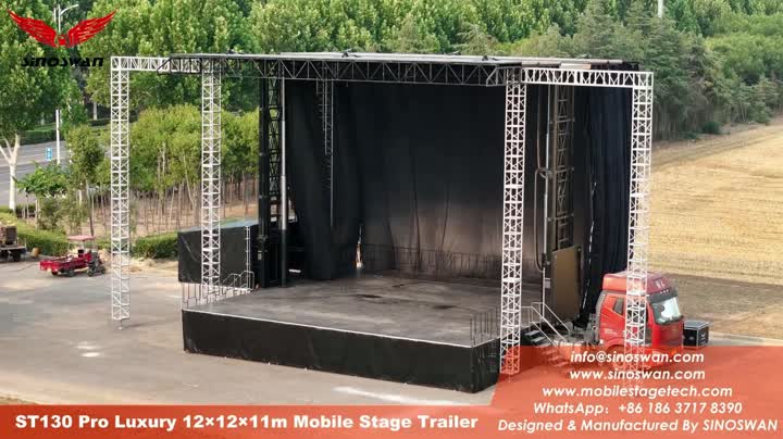 Luxuriöse 12 x 12 m große hydraulische mobile Bühne für Konzerte, Festivals und Veranstaltungen