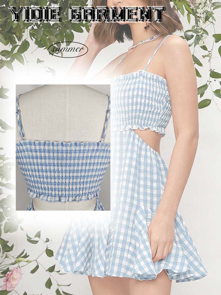 Ladies Check Crepe Dress