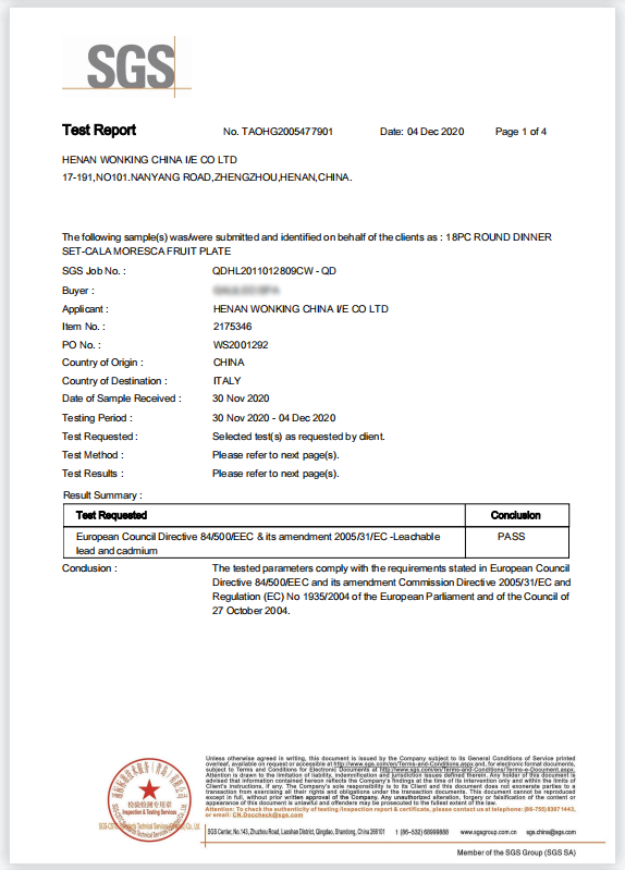 SGS Test Report