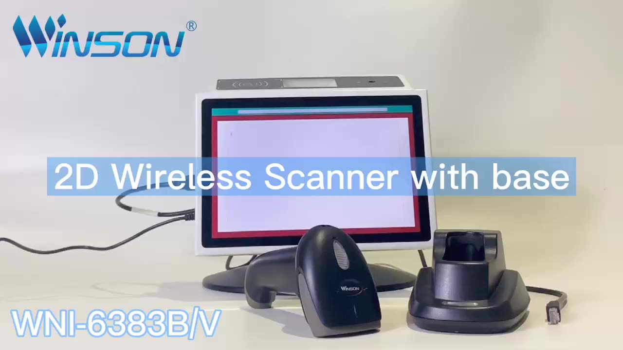Wisnon WNI-6383B/V Handy Wireless Barcode Scanner 2D Barcode-lezer met 433 basis1