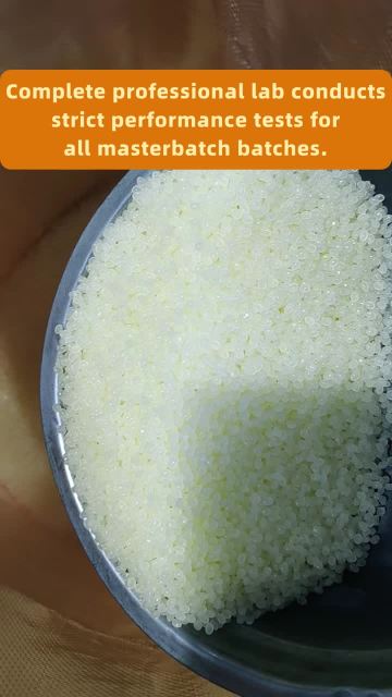 Complete professional lab conductsstrict pertormance tests forall masterbatch batches.
