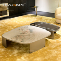 Minimalist Modern Style Marble Tea Table Side Table Set Luxury Villa Hotel Home Living Room Furniture Specialshaped Coffee Table1