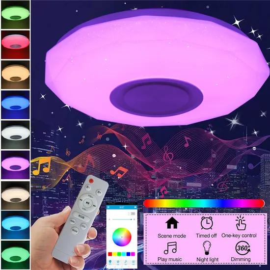 Luz do teto da música bluetooth, controle remoto colorido aplicativo móvel bluetooth Music1