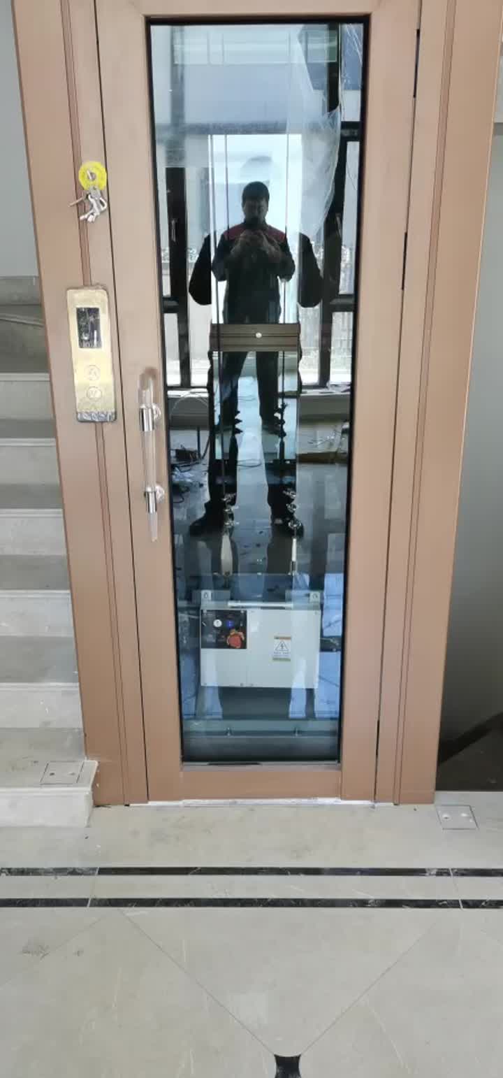 Elevador de casa con puerta de tracción fuerte