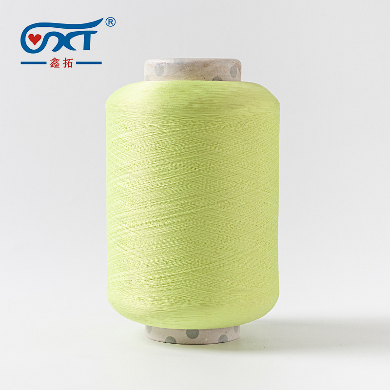 Beige High Quality Dyed Colored Polyester SCY Single Covered Yarn For Knitting Socks