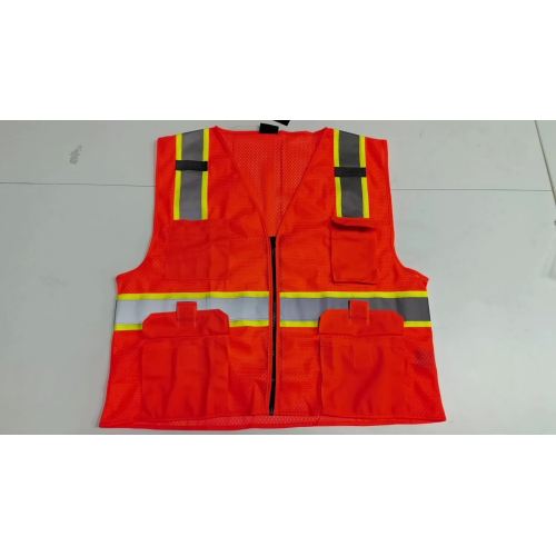 High visibility jacket mesh vests customized work black reflective safety vest construction1