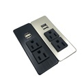 Table Mount America USB Socket Outlet with Metal Cover1