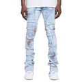 Νέος σχεδιαστής μάρκας Fashion Stretch Mens Jeans Skinny Pants Casual Cotton Denim Printed Trouser1