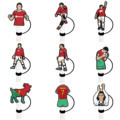 Wholesale Cartoon Cristiano Ronaldo Silicone Straw Tips - New Design Food Grade Reusable Wine Caps for Kids1