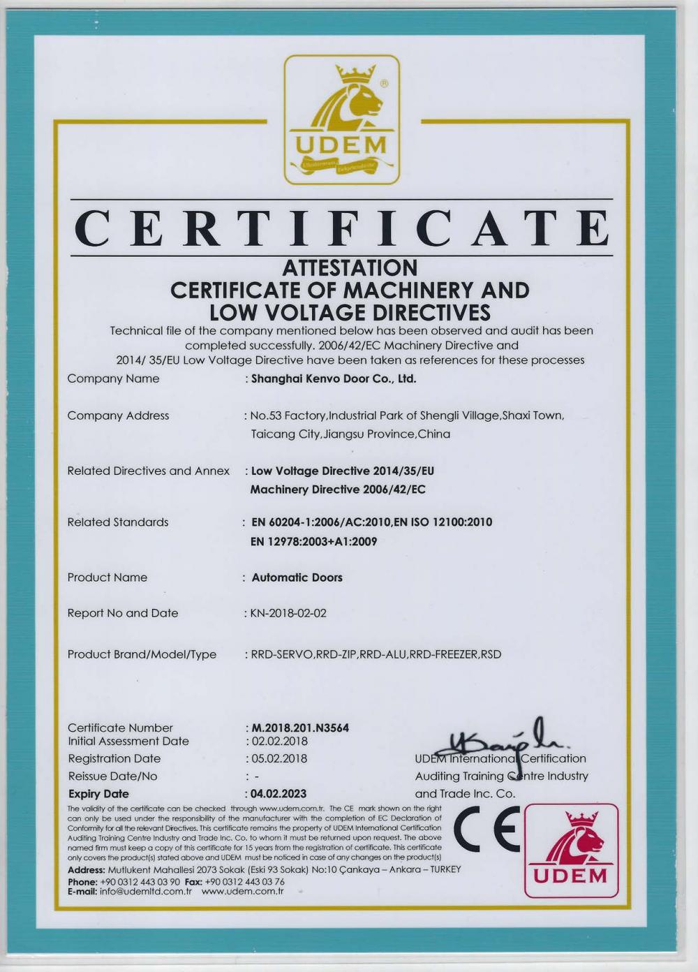 CE Certificate