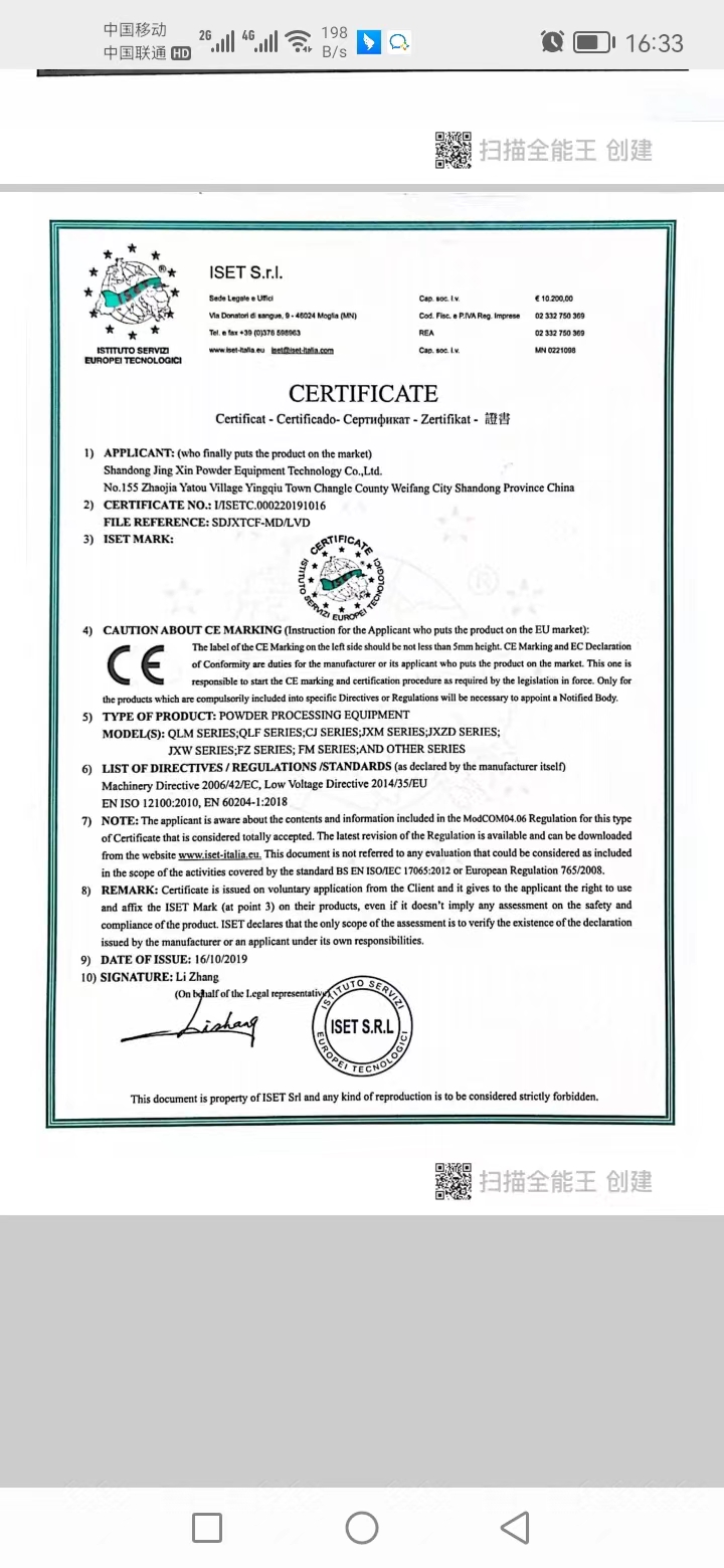 CE CERTIFICATE